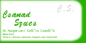 csanad szucs business card