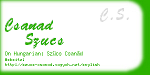 csanad szucs business card
